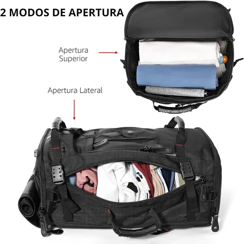 Miniatura 4 de YOUMIAN Mochila de gran capacidad para viajes, senderismo, deportes, bolsa de lona convertible duradera para portátil y avión