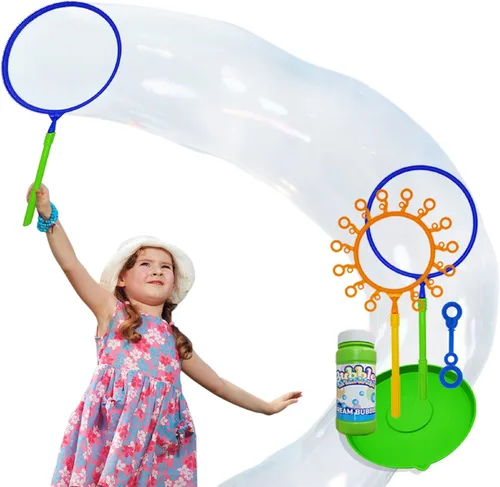 OleOletOy Juego de varitas de burbujas gigantes: juguete para niños y adultos para hacer burbujas, diversión al aire libre y actividades interiores