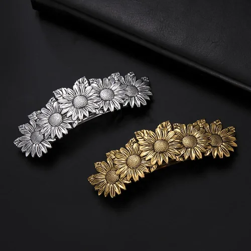 Miniatura 6 de Kkjoy Pasadores para el cabello con protección de nudo celta mental, clip de flores para el cabello, regalo para mujeres y niñas, plata antigua