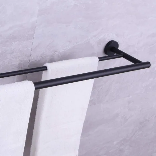 Miniatura 8 de Toallero de baño doble SUS 304 de acero inoxidable para baño de 36 pulgadas, color negro mate