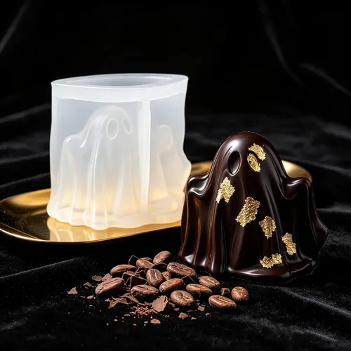 Miniatura 6 de Moldes 3D de fantasmas de Halloween para hacer velas, fundición de resina y decoración de bricolaje Halloween 3D ghost mold, reusable & flexible