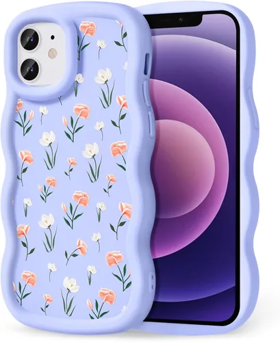 Miniatura 88 de Compatible con iPhone SE/8/7 Funda para Mujeres y Niñas, Marco Ondulado Rizado con Patrón Lindo, Estética Delgada Suave Silicona TPU Parachoques