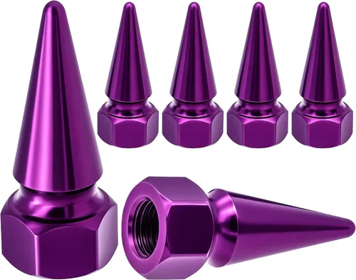 Miniatura 37 de 4 piezas de tapas de válvula de rueda con forma de punta, tapa de aire de aluminio para automóviles, cubiertas universales de válvula de rueda a