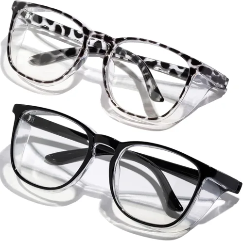 Miniatura 19 de Gafas de seguridad antivaho transparente con bloqueo de luz azul para protección ocular, gafas de enfermería para mujeres y hombres A1 Leopardo +
