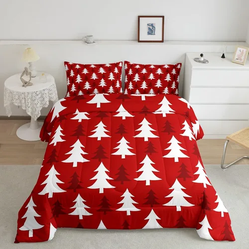 Miniatura 15 de Erosebridal Juego de edredón con gorro de Navidad, calcetines de Navidad, regalo de Navidad, decoración de ropa de cama, relleno de edredón de Feliz