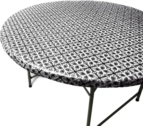 Miniatura 14 de TopTableCloth Mantel de vinilo de plástico con reverso de franela, 2 unidades, 6 pies, 72 x 30 pulgadas, mantel a cuadros rojos y blancos, esquina