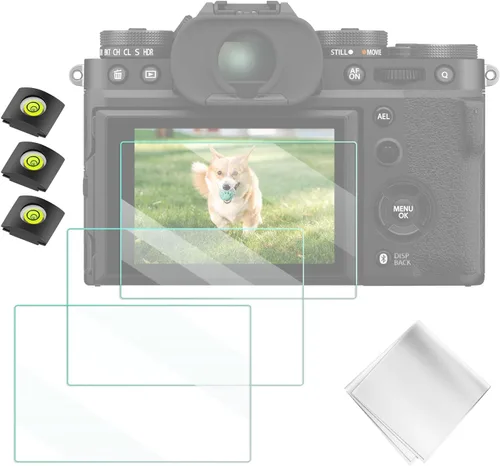 K&F CONCEPT Paquete de 3 protectores de pantalla para cámara compatibles con Fujifilm X-T5, Fuji XT5, 0.012 in de dureza 9H, cubierta de vidrio