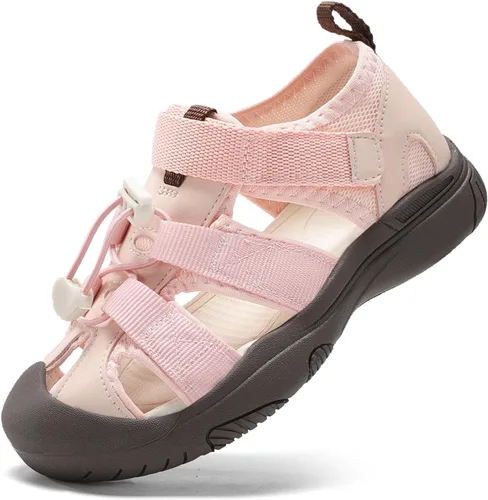 Miniatura 54 de JMFCHI Sandalias deportivas de verano para niños y niñas, sandalias de punta cerrada para exteriores, zapatos atléticos para agua, sandalias