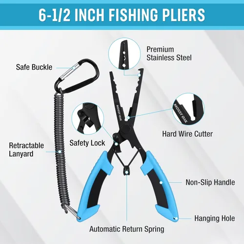 Miniatura 2 de Mossy Oak Fishing Tools Kit- Fishing Plier, Fish Lip Gripper, Multifunctional Fishing Hook Remover with Lanyards Sheath, Saltwater Resistant Fishing