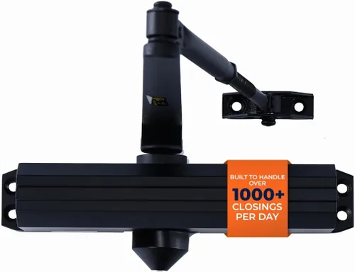 Boomerang D4016 - Cierrapuertas comercial de diseño medio/resistente, múltiples opciones de montaje, cierrapuertas para zonas de alto tráfico, ADA y