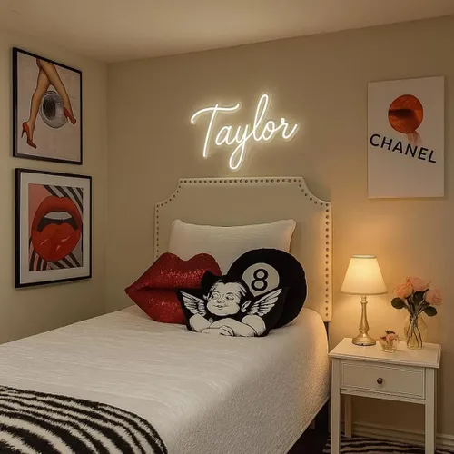Miniatura 5 de Letrero de neón personalizado para regalos de Navidad, letrero de nombre de neón hecho a mano para niños, letrero de nombre personalizado con luz