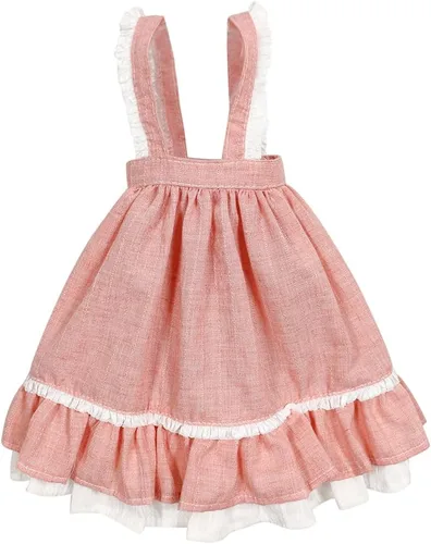 Miniatura 2 de Conjunto de ropa de muñeca BJD de 1/3, blusa floral elegante hecha a mano, vestido de correa rosa, peluca, bolso y tacón alto, compatible