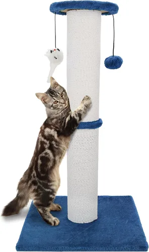 Miniatura 10 de Poste rascador para gatos Ahomdoo de 34 pulgadas, poste rascador para gatos resistente y más grueso de sisal con bola colgante y poste rascador