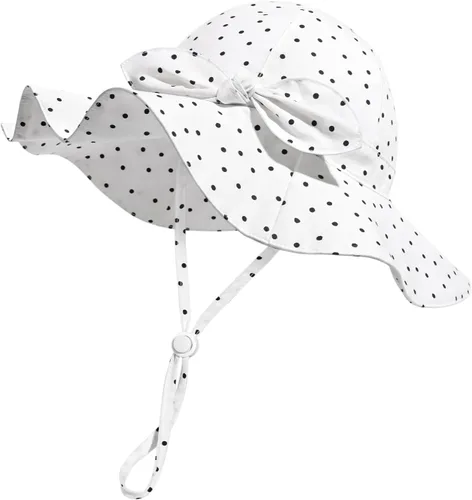 Miniatura 112 de Sombrero de sol para bebé niña con UPF 50+ sombrero de playa ajustable para exteriores con ala ancha