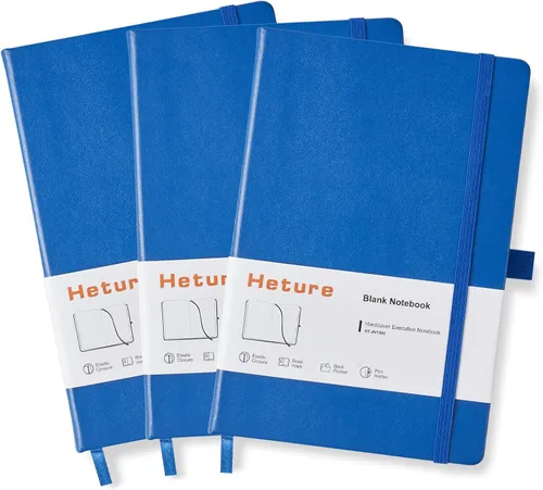 Miniatura 14 de Heture Cuadernos de tapa dura, cuadernos rayados A5 para escribir 160 páginas, 8.2 x 5.5 pulgadas, cuadernos clásicos rayados para Negro