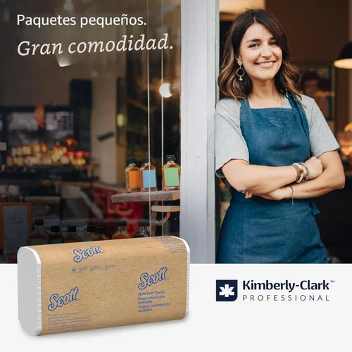 Miniatura 3 de Scott Professional Toallas de Papel Universales Multiplegadas, a Granel (03650), Bolsillos de Absorción, Blanco, Toalla de 9.2"x9.4", Comprimida