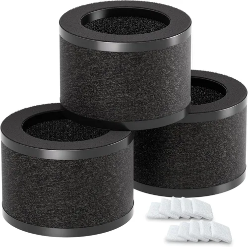 Paquete de 3 filtros de repuesto HEPA TZ-K1 compatibles con purificador FreAire KN6391, ToLife TZ-K1 y AROEVE MK01 MK06, color negro