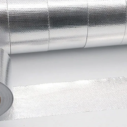 Miniatura 5 de Cinta de papel de aluminio de tela de fibra de vidrio, cinta autoadhesiva ignífuga a prueba de fugas de alta temperatura, cinta adhesiva de lámina