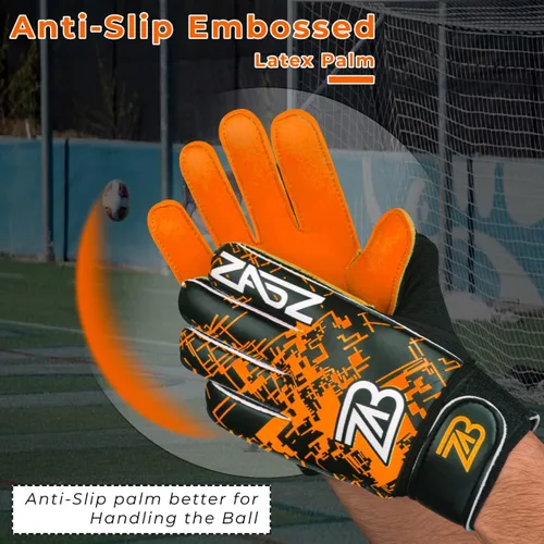 Miniatura 2 de ZABZ Guantes de portero para jóvenes, guantes de fútbol para niños, guantes de fútbol para niños, con agarre extra, protección de palma y muñeca
