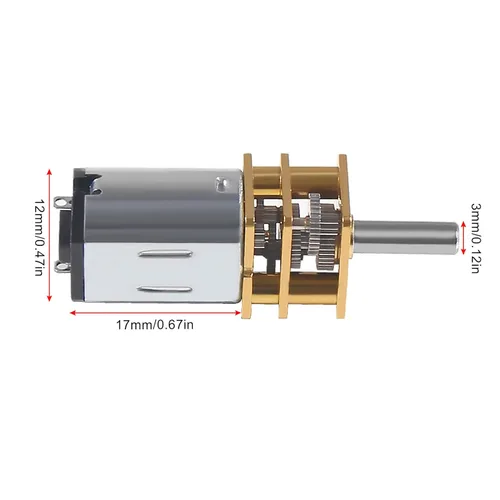 Miniatura 2 de 3 piezas DC 12V 1000RPM N20 Motor de reducción de velocidad de par de torsión de 0.118 in Mini motor de engranajes de metal con caja de engranajes