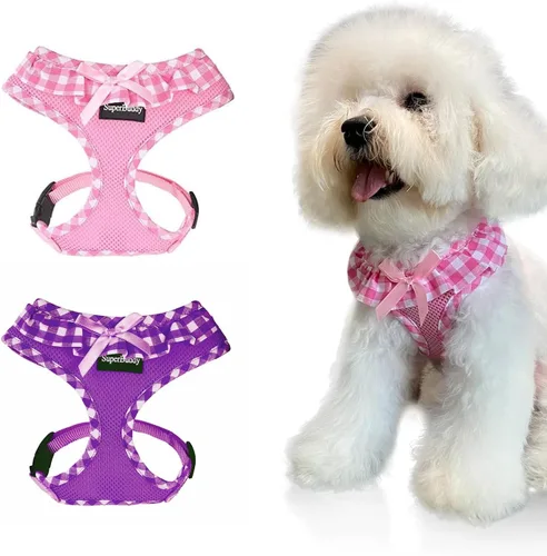 Miniatura 13 de SuperBuddy Arnés para perro de malla suave mejorado, arneses súper transpirables y ligeros para mascotas, para cachorros, perros al aire libre