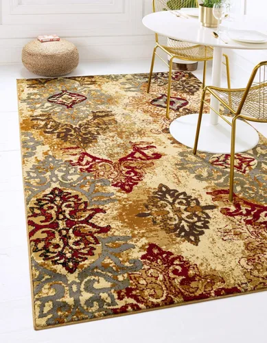 Miniatura 8 de Unique Loom Barista Collection - Alfombra de área - Congencis (2' 2" x 3' 1" Rectángulo, Beige/Azul)