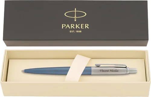 Miniatura 7 de Parker Jotter - Bolígrafo de acero inoxidable con borde cromado, grabado personalizado: graduación, nuevo trabajo, promoción u regalo de oficina