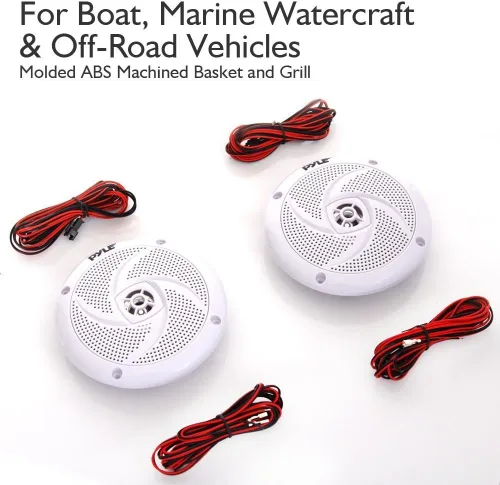 Miniatura 5 de Pyle Paquete de altavoces marinos – Sistema de sonido estéreo de audio estéreo de 4 pulgadas y 6.5 pulgadas de 2 vías impermeable para exteriores