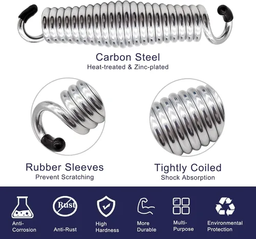 Miniatura 3 de Muelles oscilantes de porche resistentes, capacidad de 1600 libras, paquete de 2 suspensiones de acero inoxidable resistentes a la corrosión