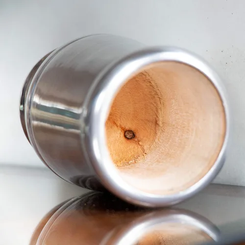 Miniatura 5 de Circle of Drink - Lexa Cup Yerba Mate Kit con Nativa Beso Bombilla (pajilla filtrada) - Taza mate de madera - Encastrada en metal - Estuche