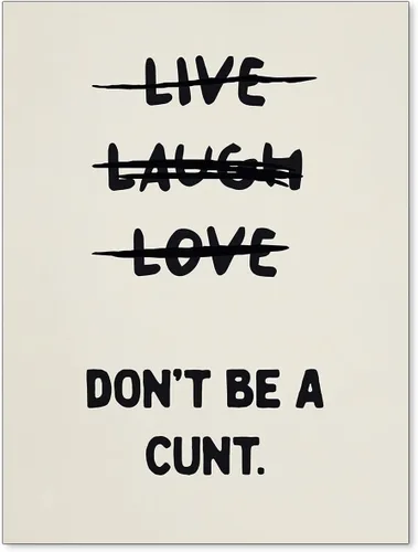 CAXIYSH Decoración de pared con citas divertidas, arte de pared con texto en inglés "Live Love Laugh", póster retro beige con texto en inglés "Don't