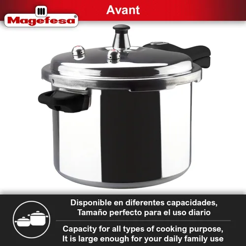 Miniatura 5 de MAGEFESA Avant - Olla a presión de aluminio de 6.2 cuartos de galón, compatible con estufas de gas, eléctricas y cerámicas, olla a presión