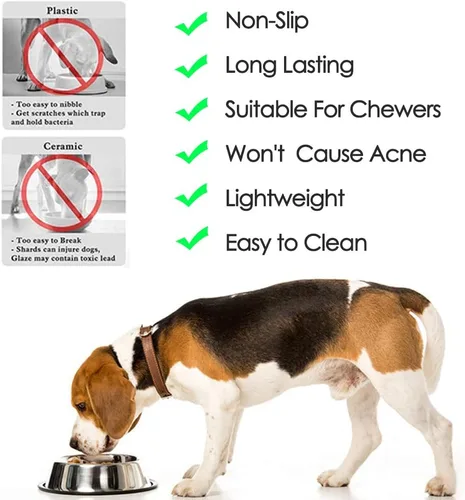 Miniatura 3 de WEDAWN Cuencos de acero inoxidable para perros, 1 taza/8 onzas, cuenco para agua y alimentos con base de goma, cuencos para mascotas para perros
