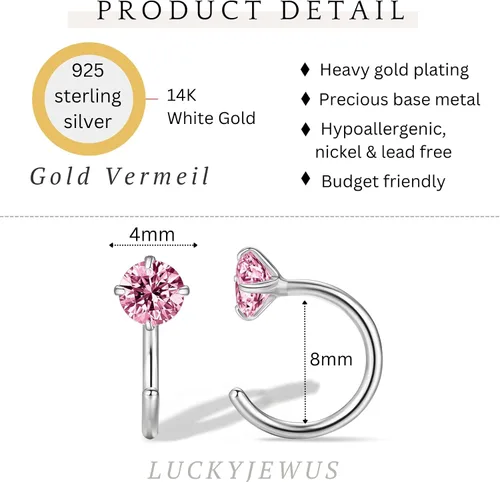 Miniatura 50 de Aretes pequeños de plata de ley 925 para mujer