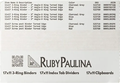 Miniatura 2 de Ruby Paulina Protectores de hojas de 17 x 11 pulgadas, carga lateral, con 3 agujeros, 25 mangas, duradero, seguro para archivos, transparente