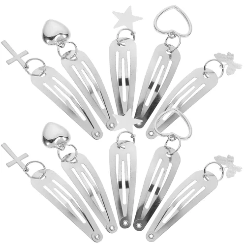 FOMIYES 10 pinzas de mariposa para el cabello para mujer, pasadores decorativos de metal a presión con colgante, elegantes alfileres para peinar y