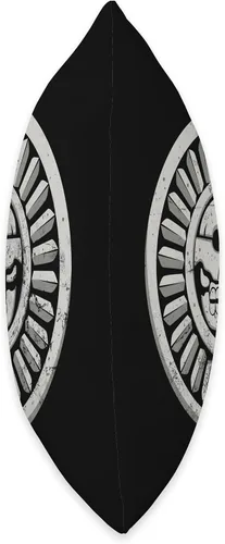Miniatura 2 de Arte prehispánico, nativo americano Mictlantecuhtli. Dios Azteca - Almohada de 16 x 16 pulgadas, multicolor