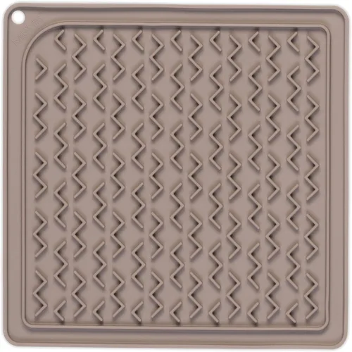 Messy Mutts Alfombrilla interactiva terapéutica de silicona para alimentación y lamer, 8 x 8 pulgadas, alimentador lento para aburrimiento y