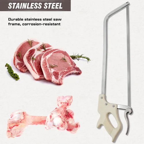 Miniatura 5 de KATA Sierra de hueso de carne para carnicería: sierra de mano de 17.5 pulgadas para cortar huesos de carne - Sierra de carne para carnicería en casa