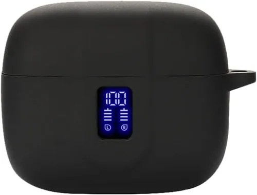 Funda para auriculares compatible con auriculares inalámbricos TAGRY X08, funda protectora de silicona con llavero, con ventana para pantalla LED,