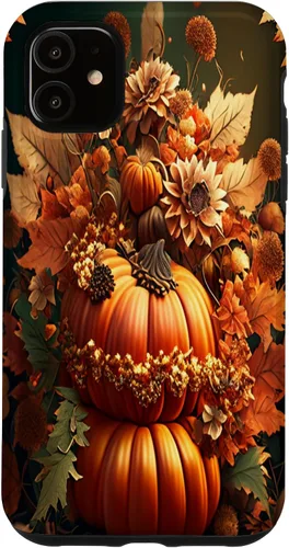 Miniatura 8 de Funda para iPhone 13 Pro Max con diseño de hojas otoñales y calabazas