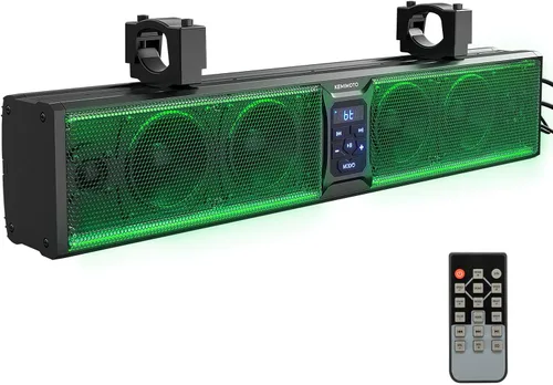 KEMIMOTO Barra de sonido de metal con 6 altavoces para UTV, barra de sonido impermeable IP65 de 25 pulgadas para carritos de golf, altavoz Bluetooth