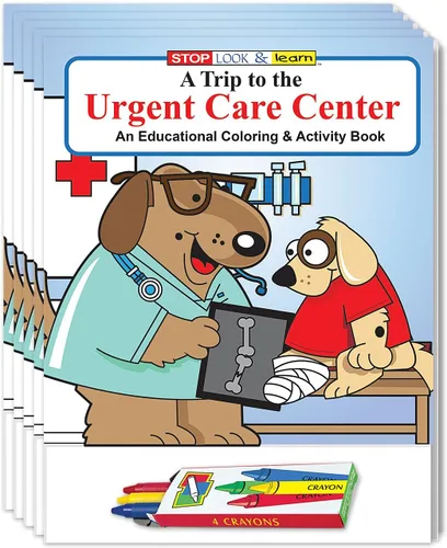 ZOCO Un viaje al centro de atención de urgencias - Libros educativos para colorear (paquete de 25 unidades, con lápices de colores) - Juegos,