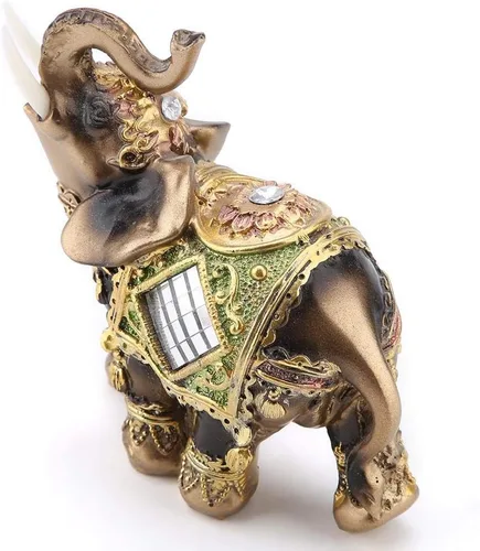 Miniatura 9 de Hztyyier Estatua de elefante verde Feng Shui, decoración de paquidermo de la suerte para el hogar, oficina, riqueza, suerte, regalo