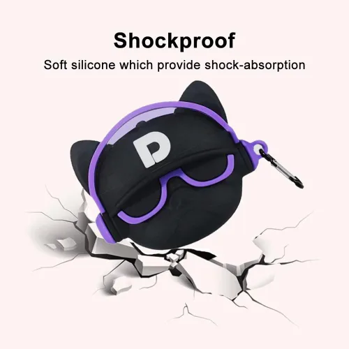 Miniatura 6 de Bonita funda compatible con AirPods 2º y 1º con mosquetón y gancho para llavero, divertida y única de silicona suave 3D a prueba de golpes, funda