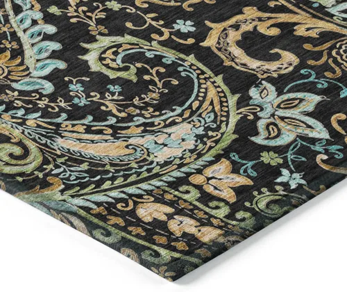 Miniatura 5 de Addison Rugs Chantille ACN533 - Alfombra negra de 8 x 10 pies, resistente a las manchas, lavable a máquina, no se desprende, para dormitorio, sala