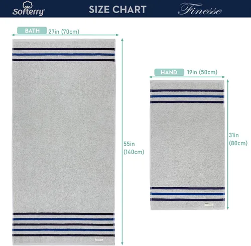 Miniatura 3 de Softerry Finesse Juego de toallas de baño, 100 % algodón suave, felpa extra absorbente y esponjosa, calidad de hotel y spa, resistente a la Beige