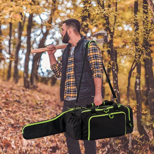 Miniatura 6 de Estuche para motosierra, bolsa duradera para motosierra con bandeja extraíble a prueba de derrames y fácil de limpiar, funda de transporte
