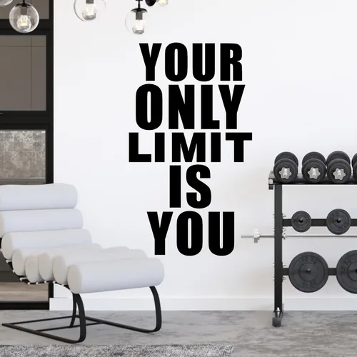Miniatura 11 de Calcomanía acrílica para gimnasio, citas inspiradoras, azulejos de espejo para decoración de gimnasio en casa, arte motivacional "Your Only Limit is