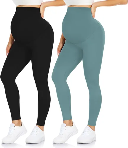 lilisilk Leggings de maternidad sobre el vientre, pantalones de yoga de maternidad de cintura alta para mujer, leggings de embarazo para mujer